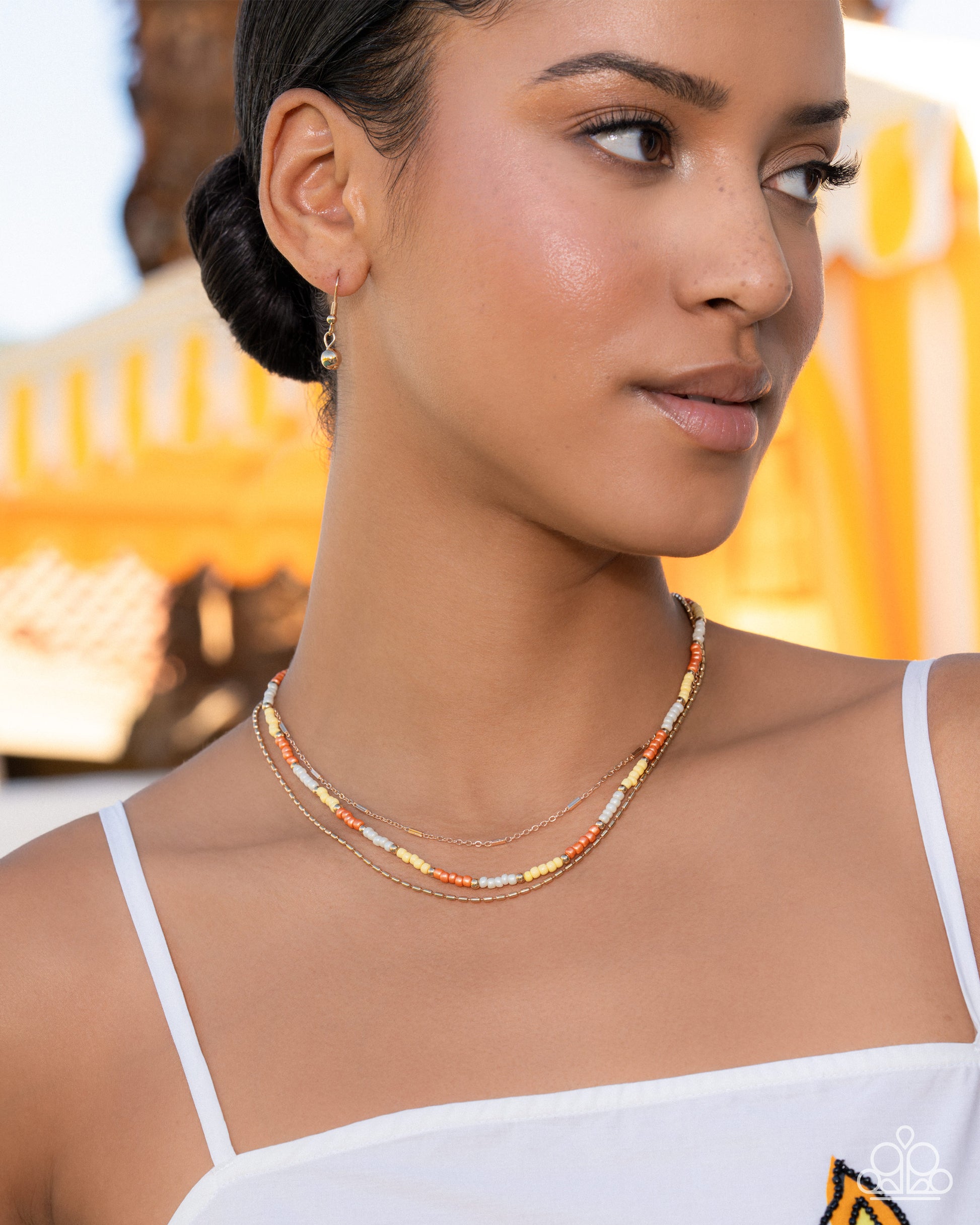 Glossy Generosity - yellow - Paparazzi necklace