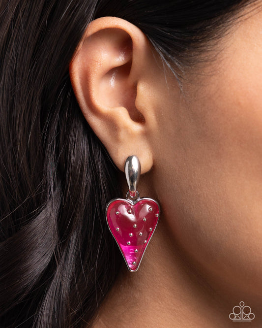 Glossy Goodwill - pink - Paparazzi earrings