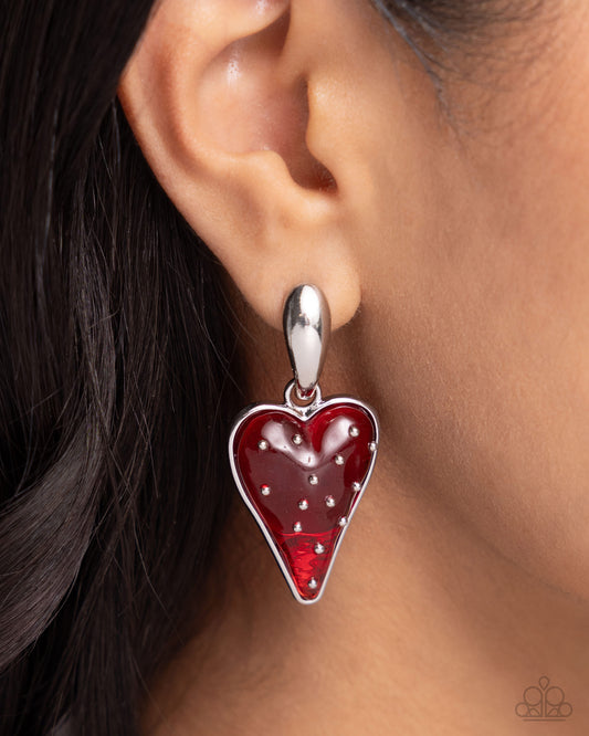 Glossy Goodwill - red - Paparazzi earrings