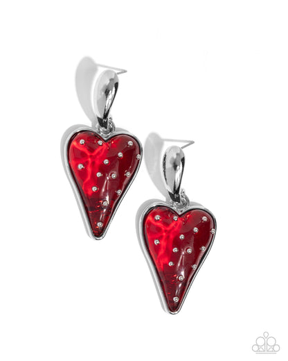 Glossy Goodwill - red - Paparazzi earrings