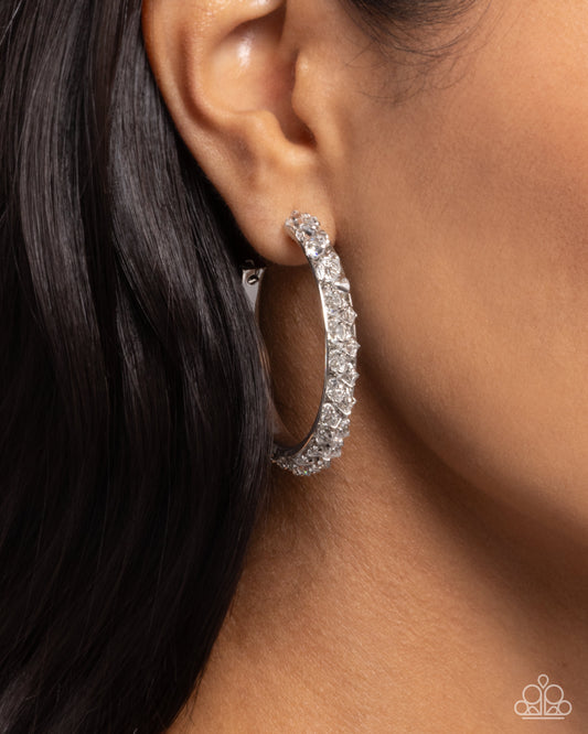 Glowing Garland - white - Paparazzi earrings