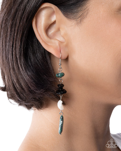 Going Desert to Desert - green - Paparazzi earrings
