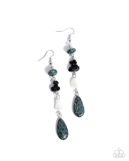 Going Desert to Desert - green - Paparazzi earrings