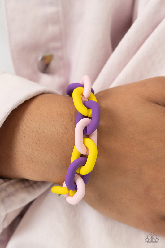 Go the Extra SMILE - purple - Paparazzi bracelet