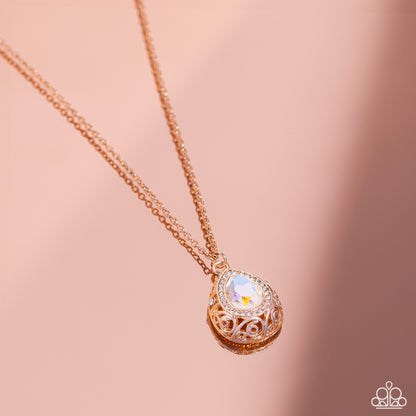 Gracefully Glamorous - rose gold - Paparazzi necklace