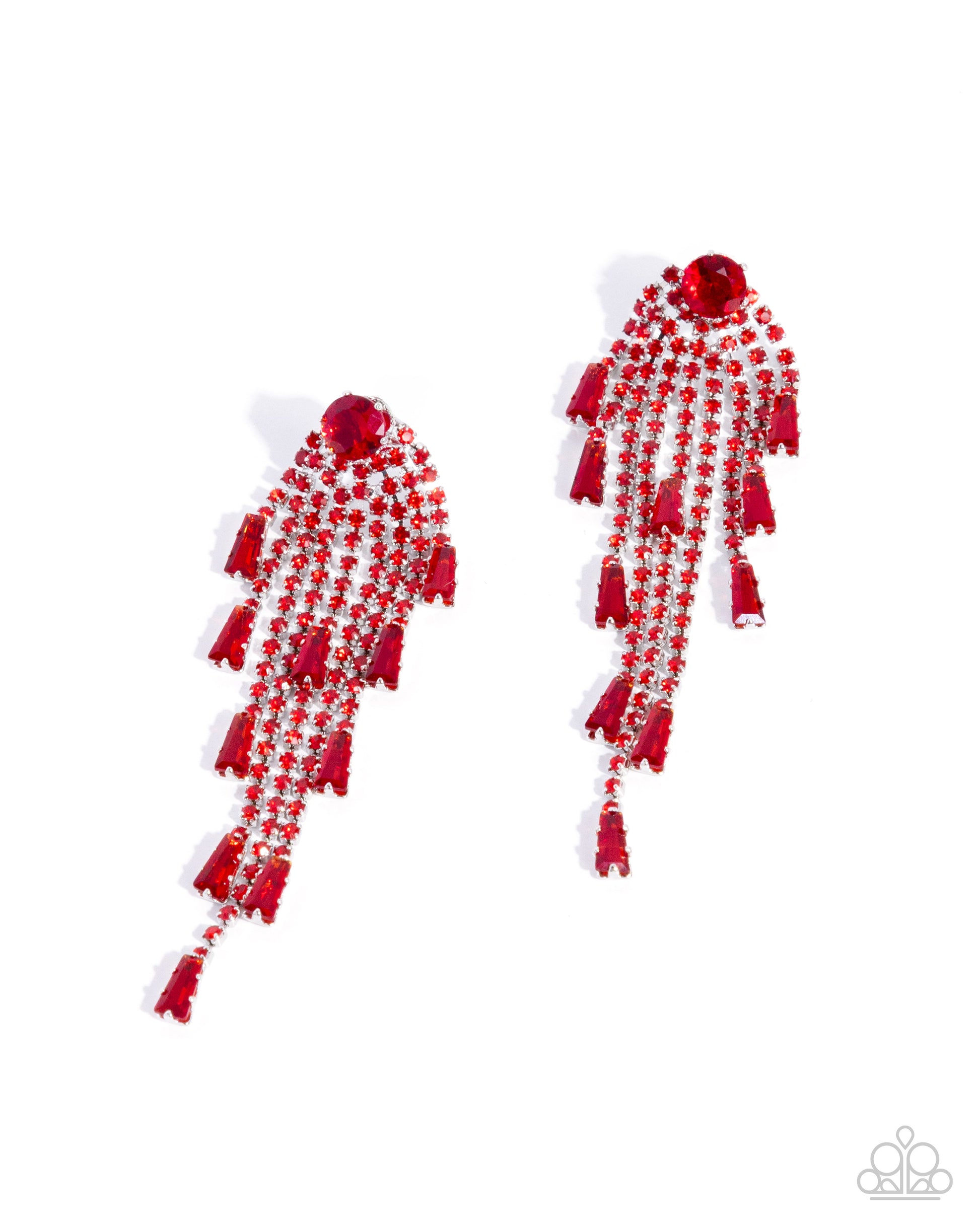 Graduated Glam - red - Paparazzi earrings