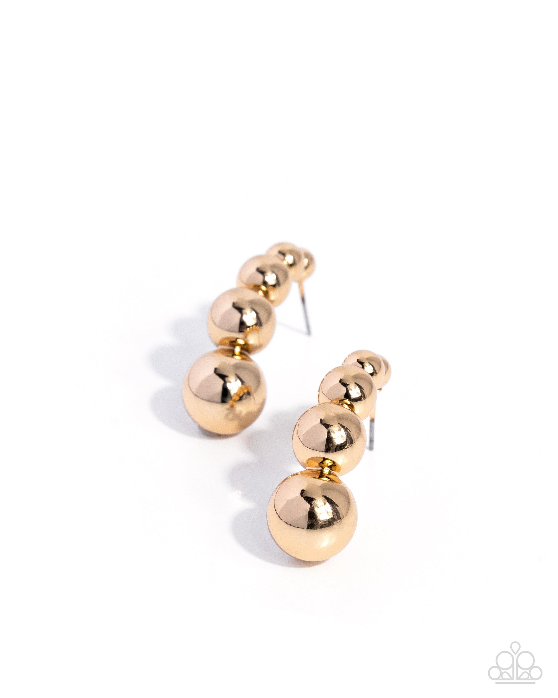 Graduated Grunge - gold - Paparazzi earrings