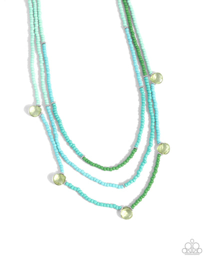 Grandeur of the World - green - Paparazzi necklace