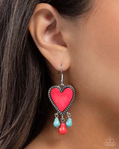 Grandiose Gaze - red - Paparazzi earrings