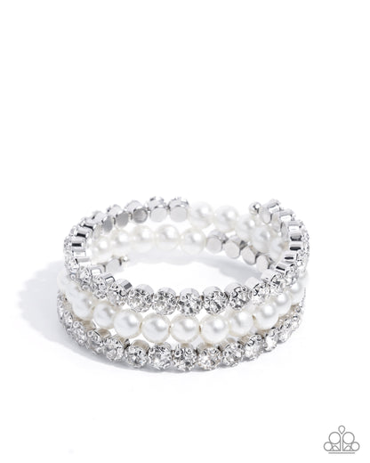 Grandiose Glitz - white - Paparazzi bracelet