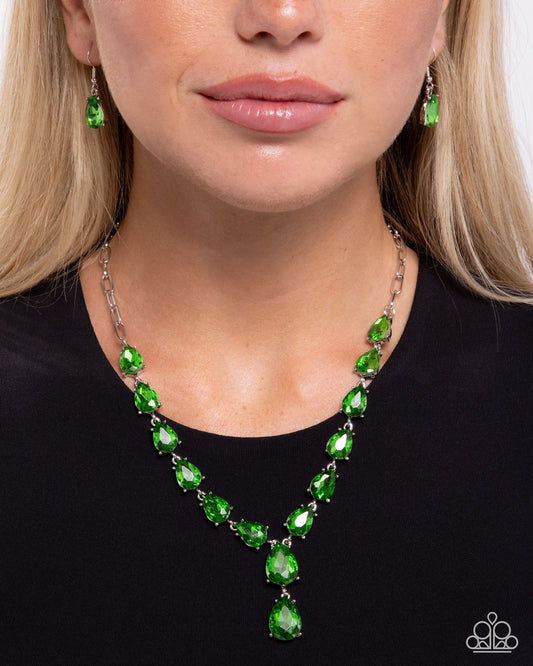 Gratifying Gems - green - Paparazzi necklace