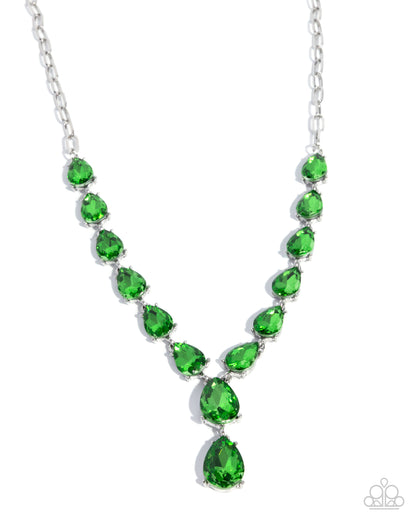 Gratifying Gems - green - Paparazzi necklace
