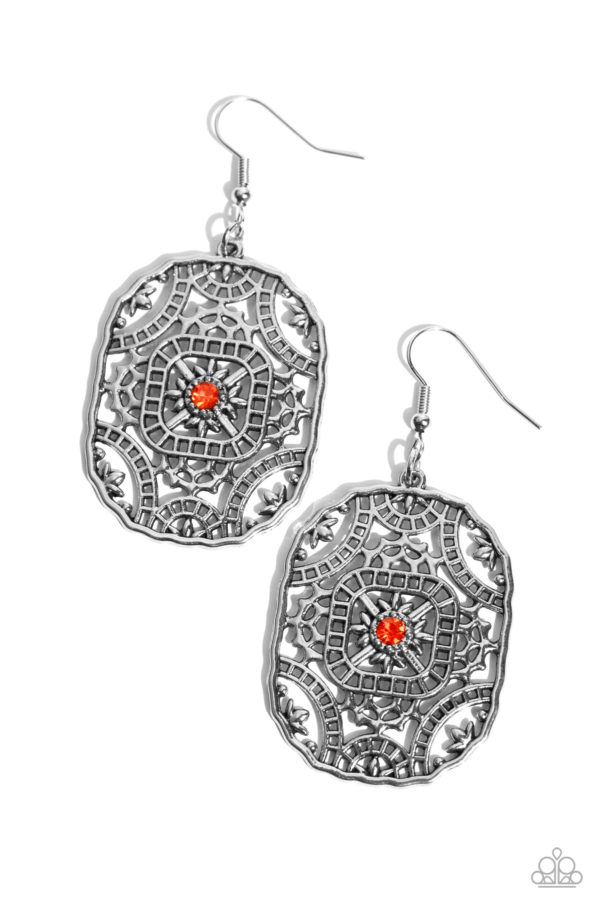 Greco-Roman Romance - orange - Paparazzi earrings