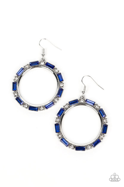 Gritty Glow - blue - Paparazzi earrings