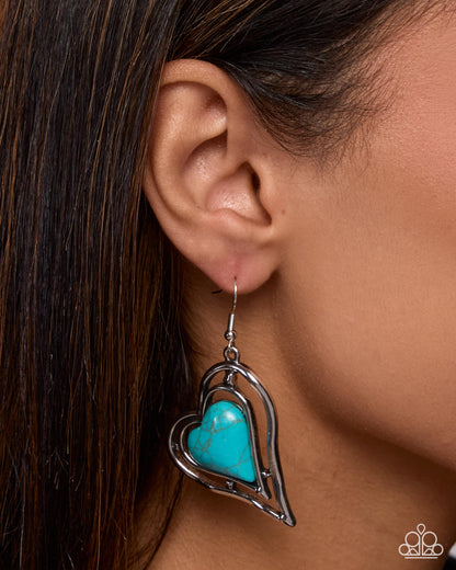 Grounded Gift - blue - Paparazzi earrings