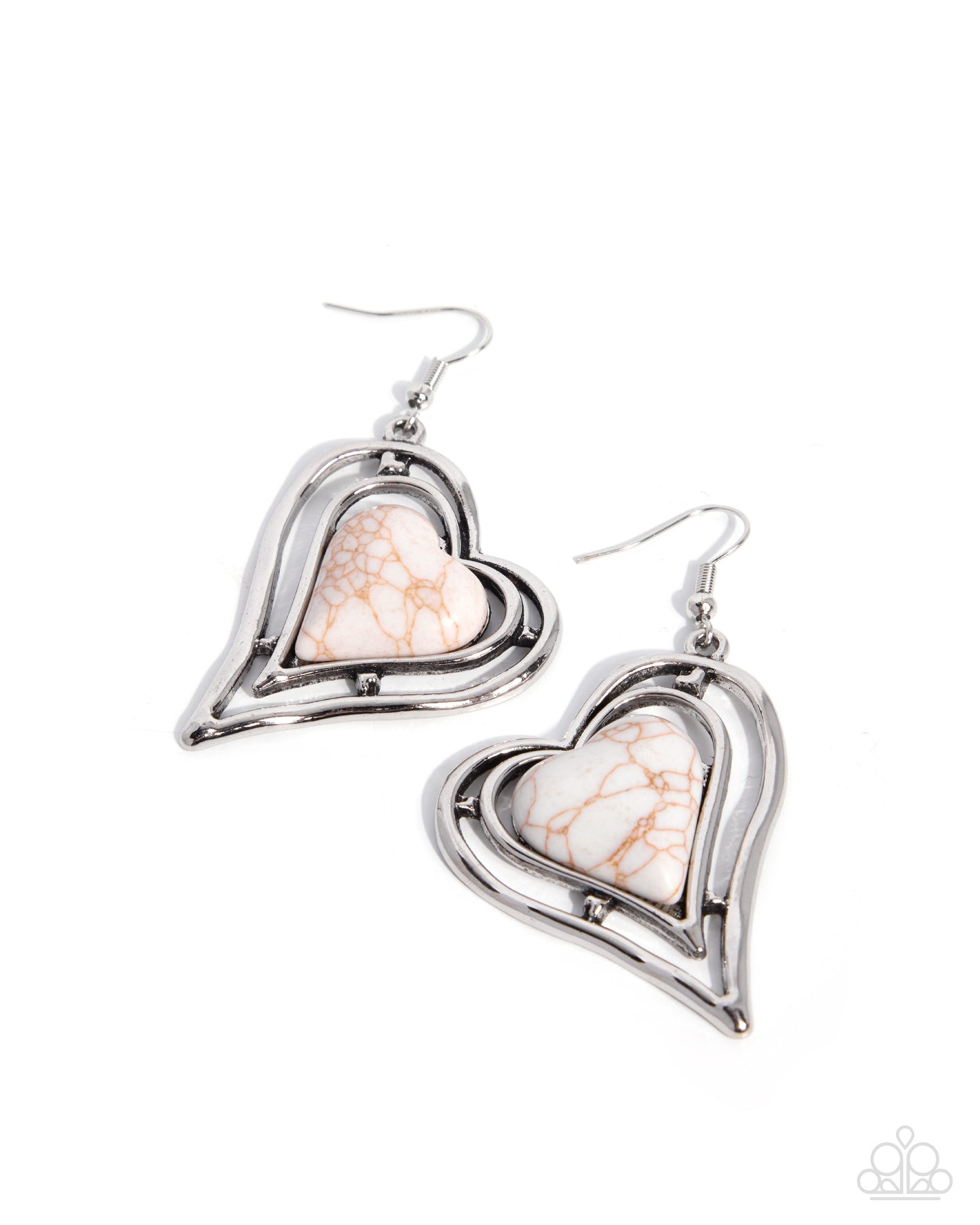 Grounded Gift - white - Paparazzi earrings