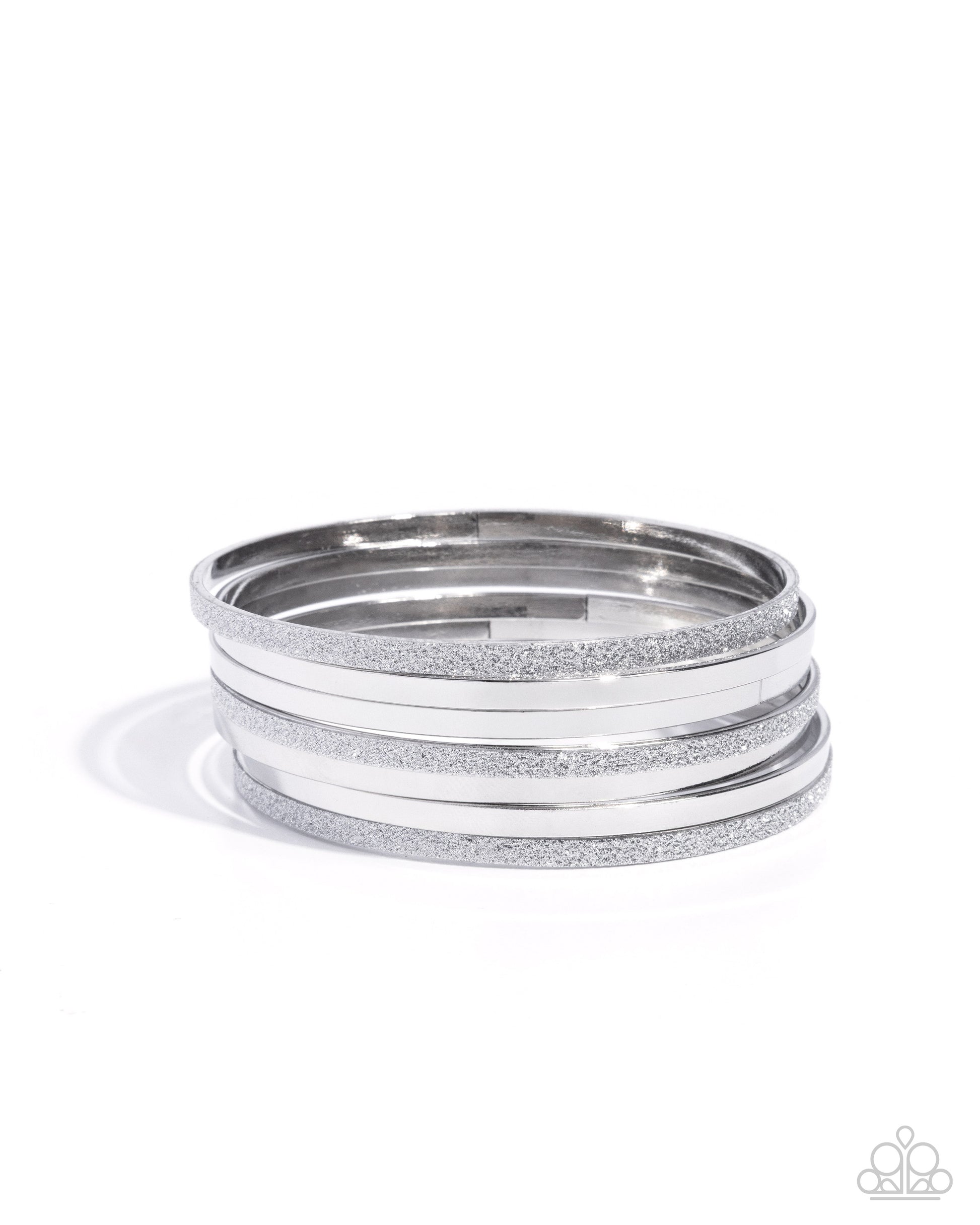 Grungy Glitter - silver - Paparazzi bracelet