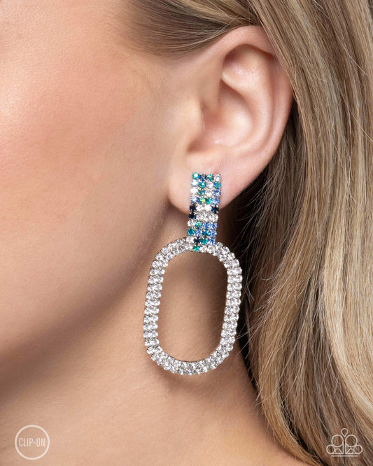 Guarded Glitz - blue - Paparazzi CLIP ON earrings