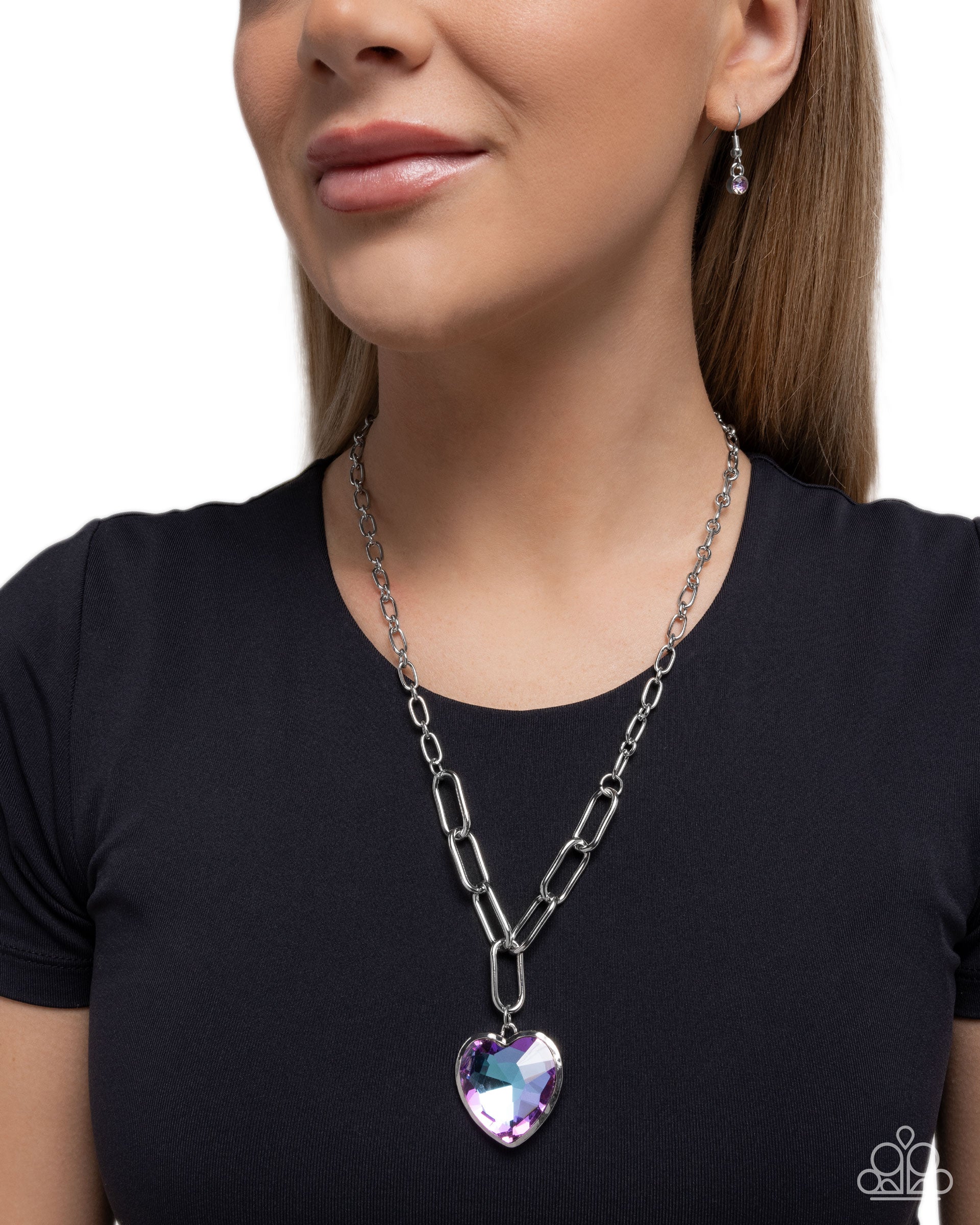 HAUTE Heart - purple - Paparazzi necklace