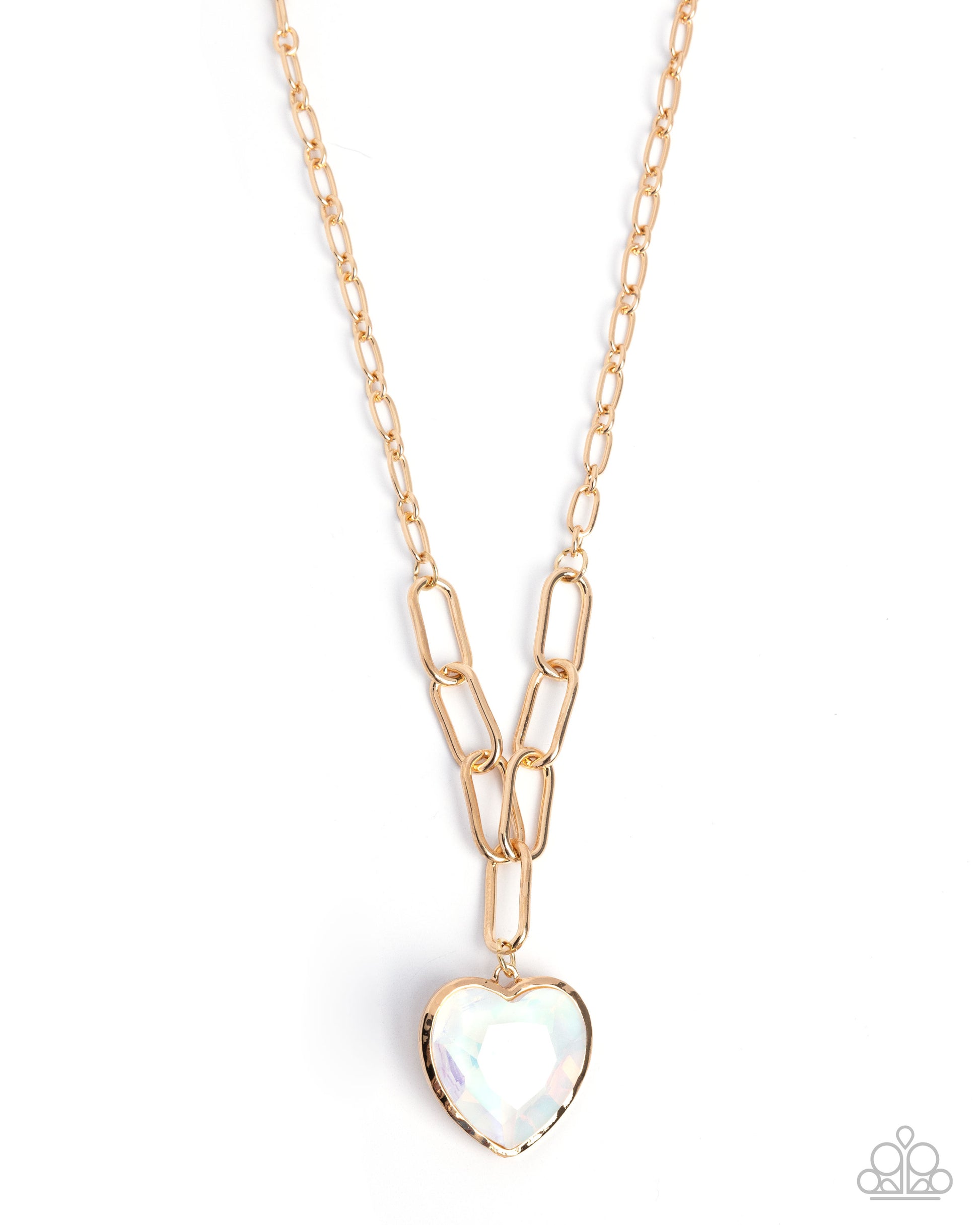 HAUTE Heart - white - Paparazzi necklace