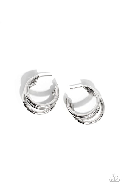 HOOP of the Day - silver - Paparazzi earrings