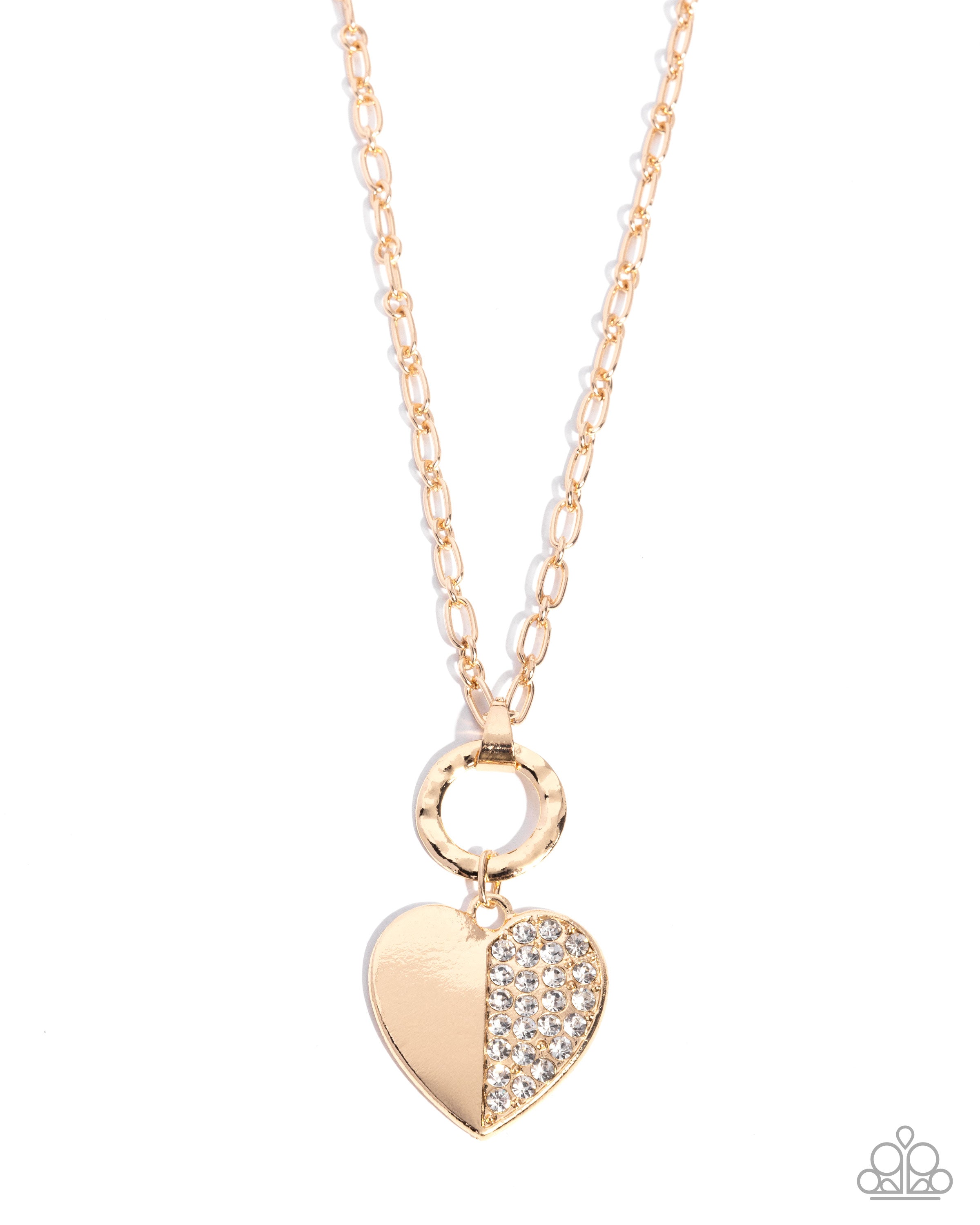 Half-Hearted Hangout - gold - Paparazzi necklace – JewelryBlingThing