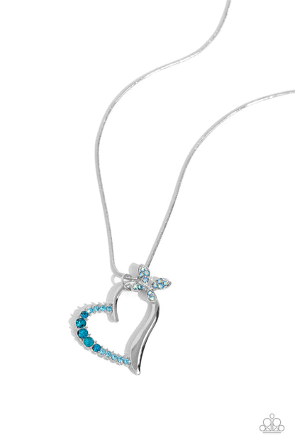 Half-Hearted Haven - blue - Paparazzi necklace