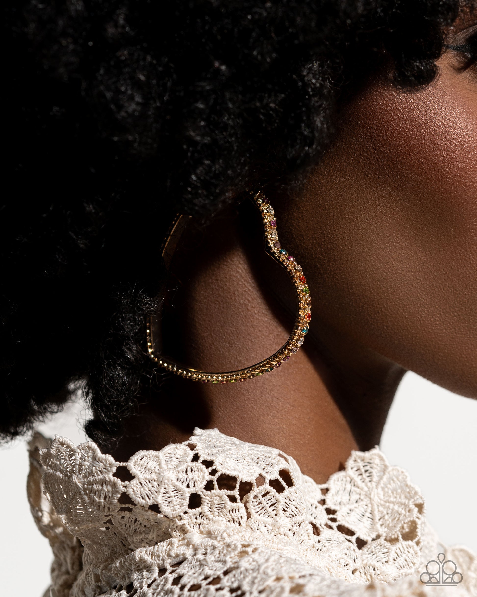 Halftime Hearts - multi (gold) - Paparazzi earrings