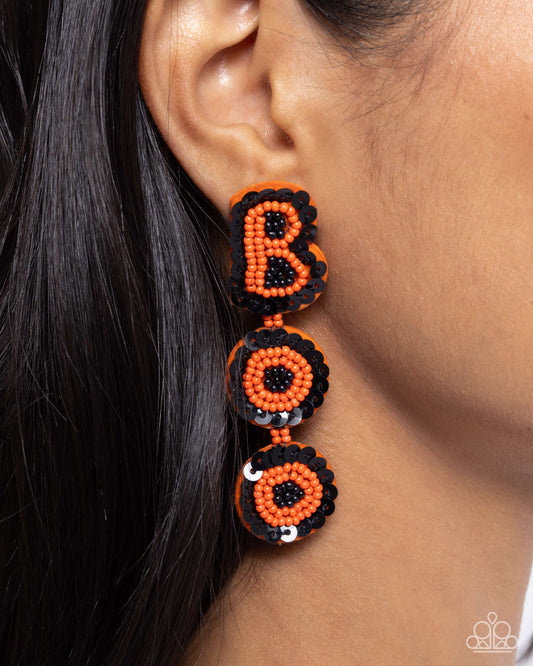 Halloween Bash - orange - Paparazzi earrings