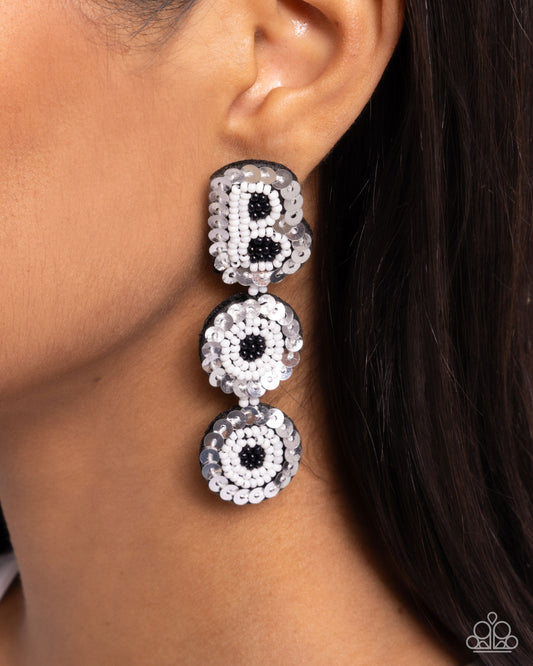 Halloween Bash - white - Paparazzi earrings