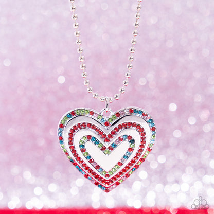 Hallucinatory Hearts - red - Paparazzi necklace