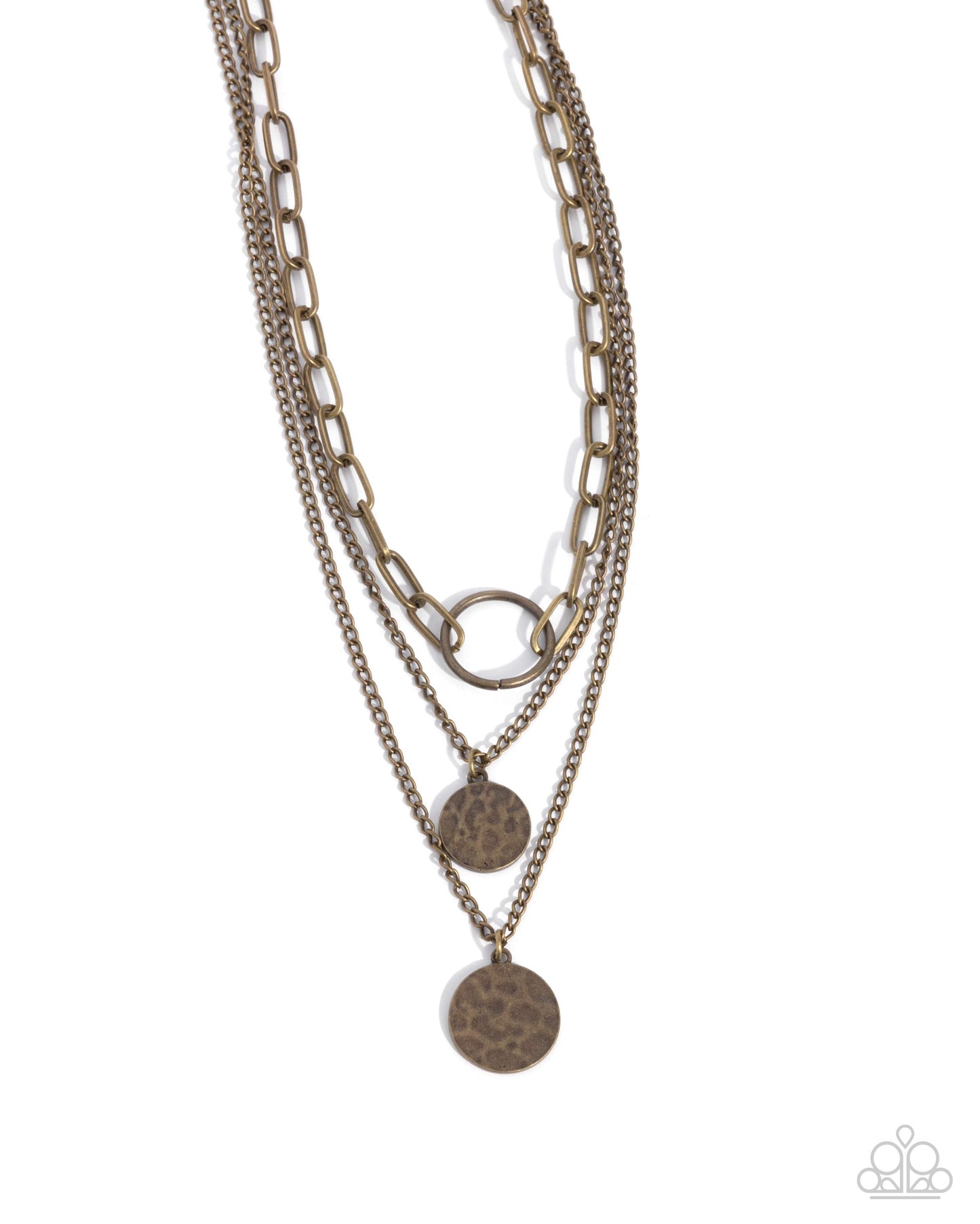 Hammered Halo - brass - Paparazzi necklace