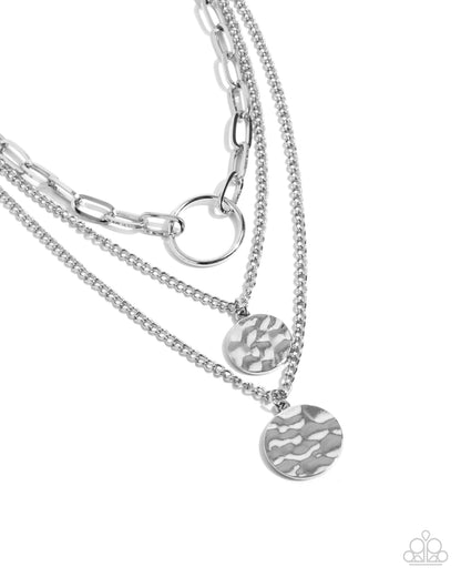 Hammered Halo - silver - Paparazzi necklace