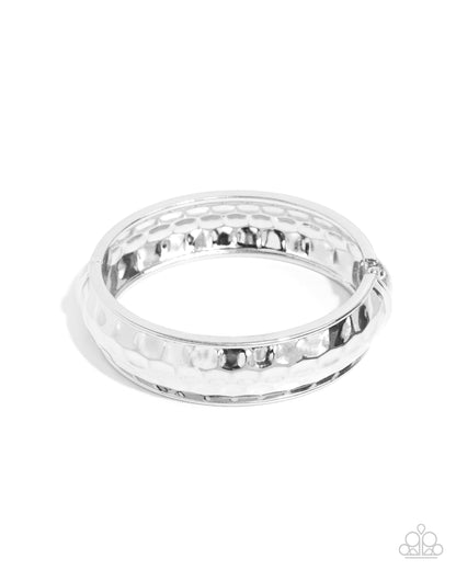 Hammered Hardware - silver - Paparazzi bracelet
