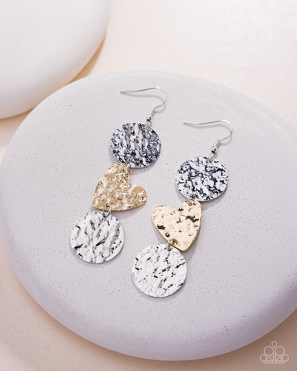 Hammered Haze - multi - Paparazzi earrings