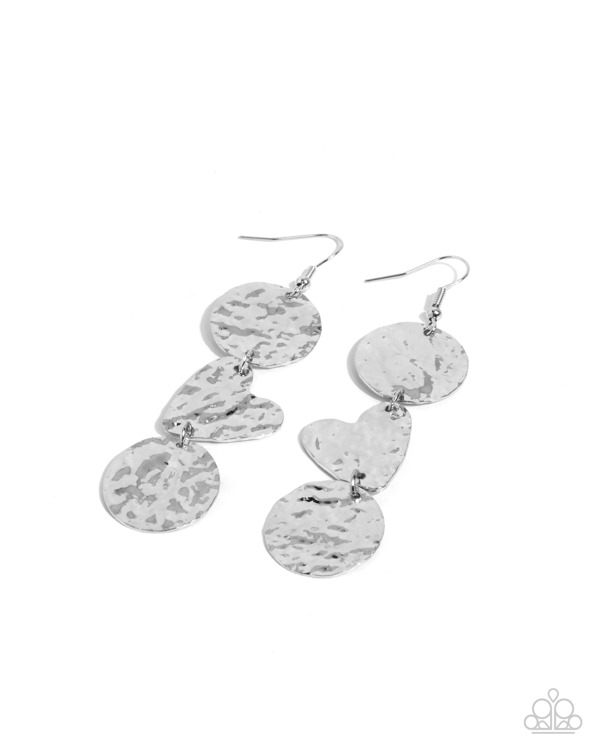 Hammered Haze - silver - Paparazzi earrings