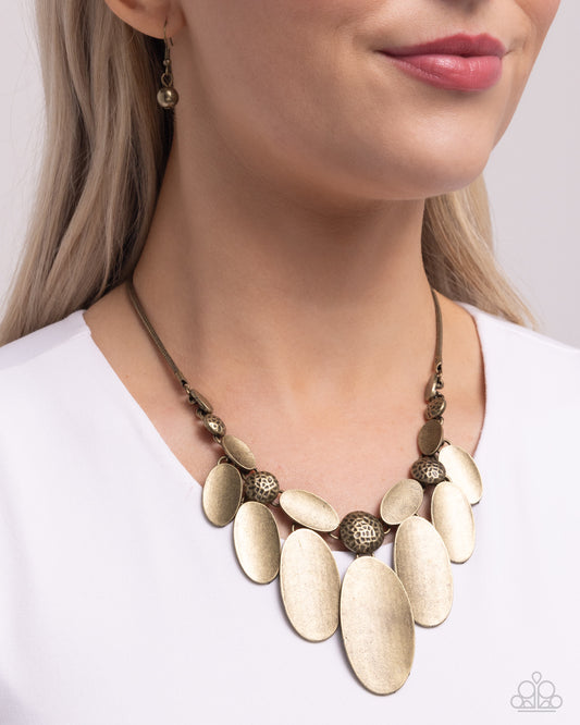 Hammered Horoscope - brass - Paparazzi necklace