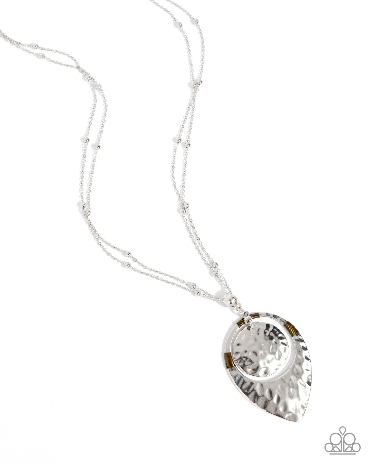 Hammered Hotline - silver - Paparazzi necklace