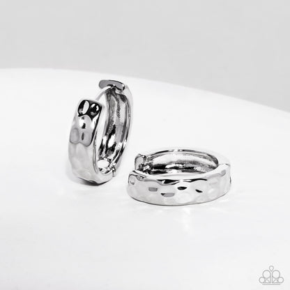 Hammered Hyperaware - silver - Paparazzi earrings