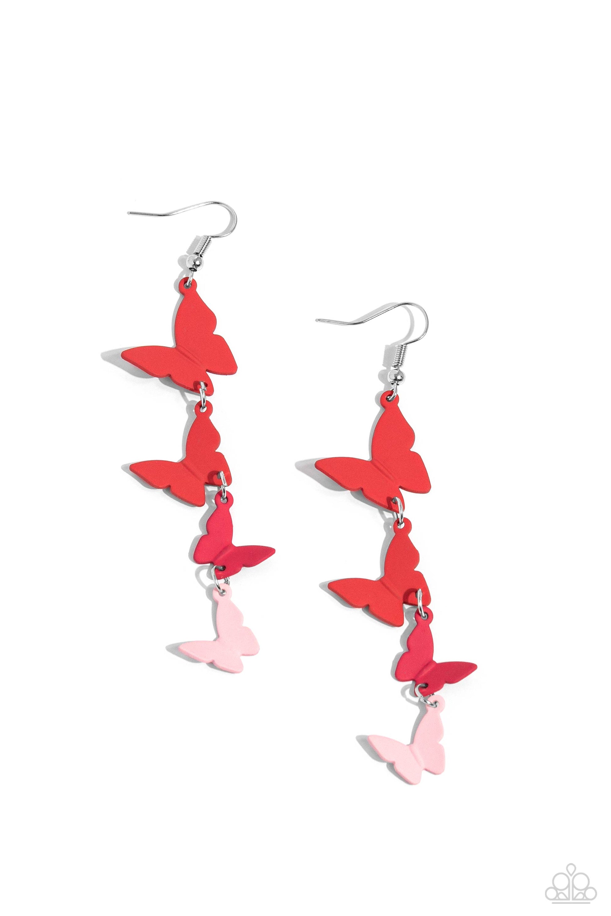 Haphazard Headliner - red - Paparazzi earrings