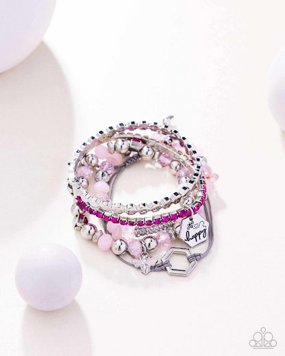Happy as Can BEE - pink - Paparazzi bracelet