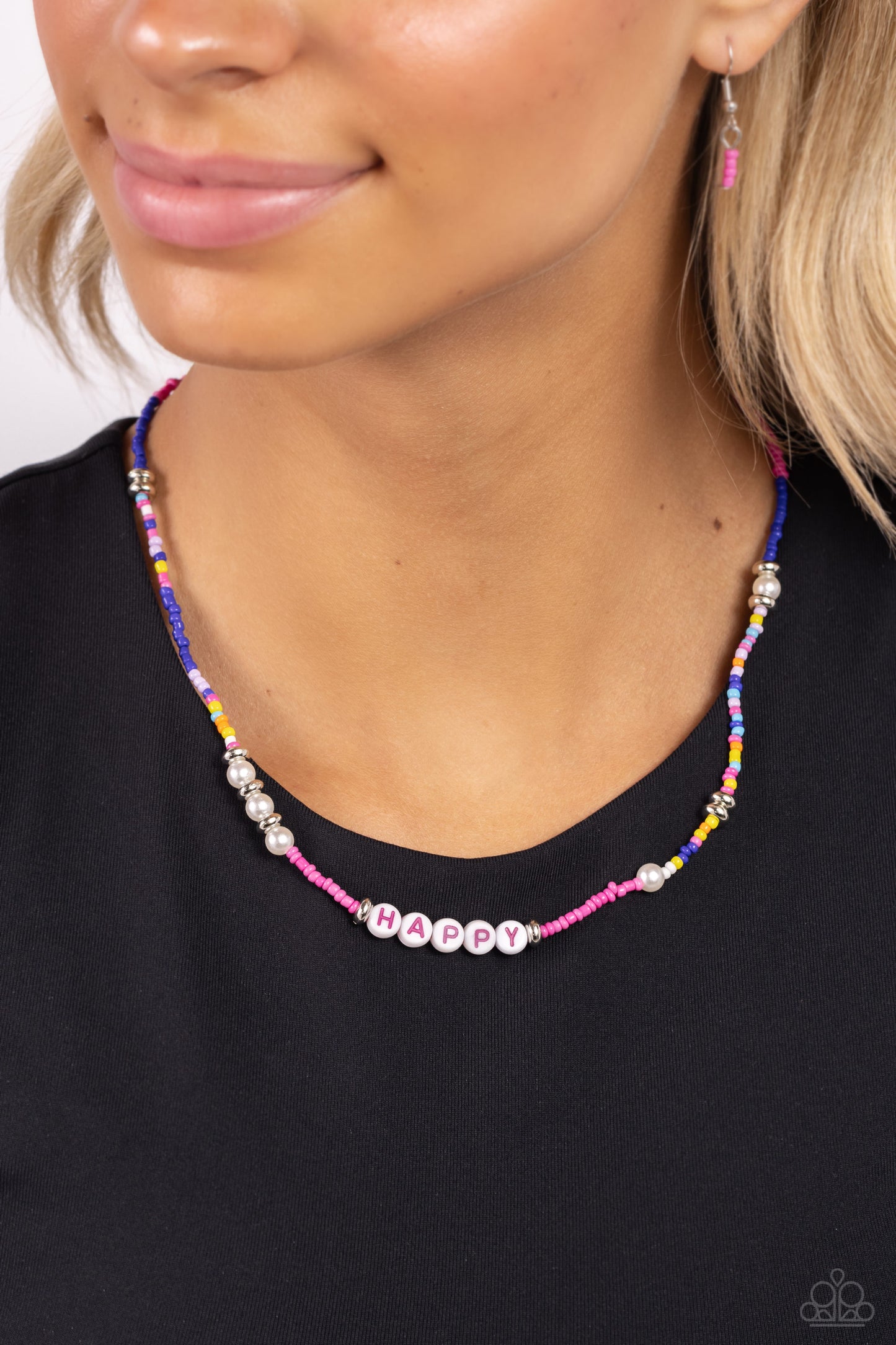 Happy to See You - pink - Paparazzi necklace
