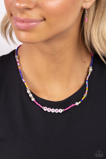 Happy to See You - pink - Paparazzi necklace