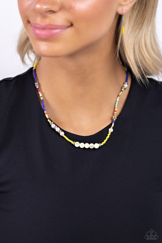 Happy to See You - yellow - Paparazzi necklace