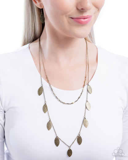 Hard Days Work - brass - Paparazzi necklace