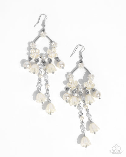 Harmonious Heir - white - Paparazzi earrings