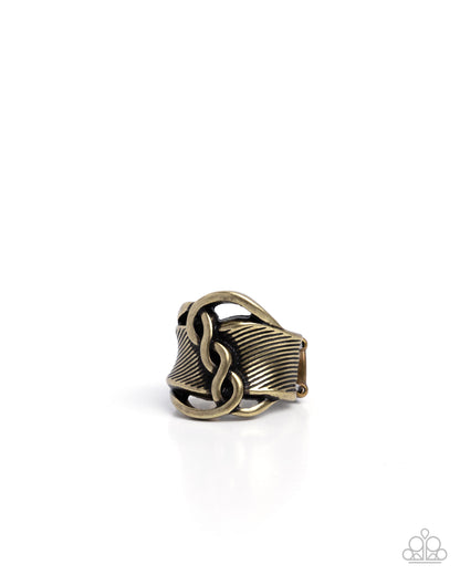 Harmonious Helix - brass - Paparazzi ring