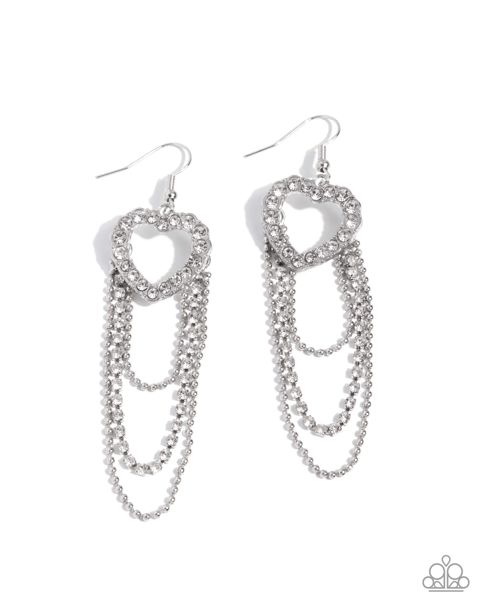 Haute Hangout - white - Paparazzi earrings
