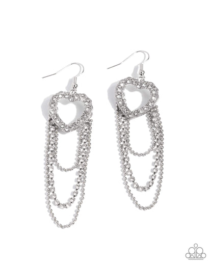 Haute Hangout - white - Paparazzi earrings