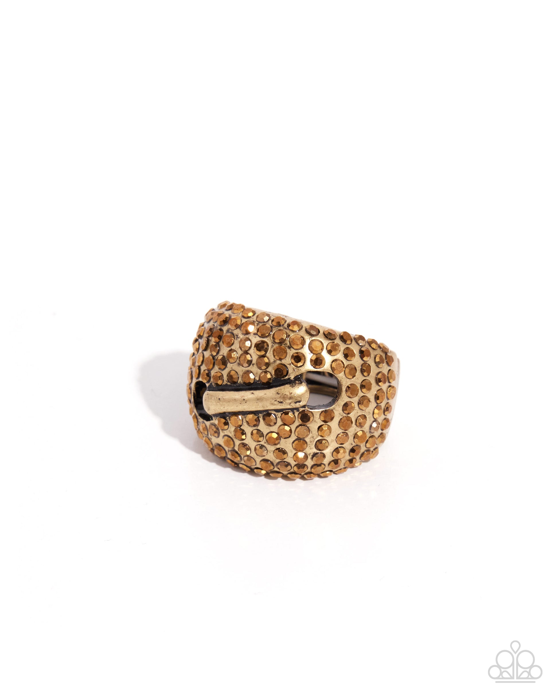 Hazy Hardware - brass - Paparazzi ring